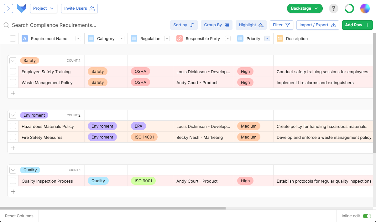 Engineering - Grid View - Group By Category