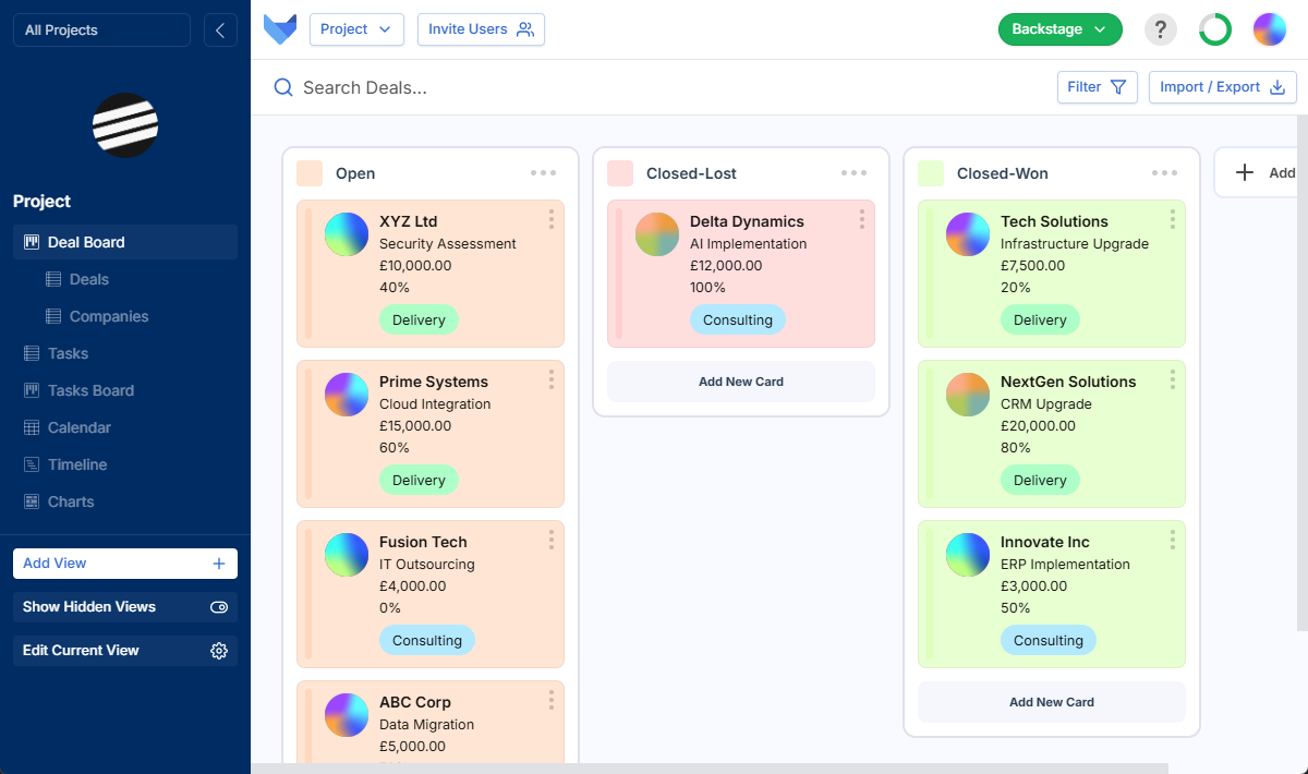 Sales - Board View - Deals