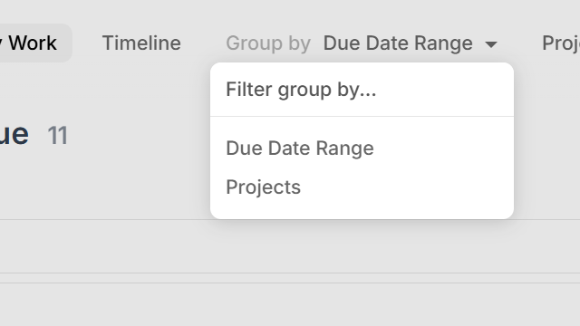 Grouping my work view