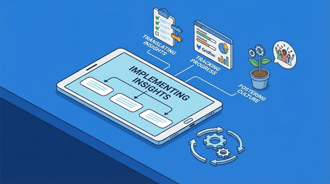 Team reviewing projects together in a meeting.